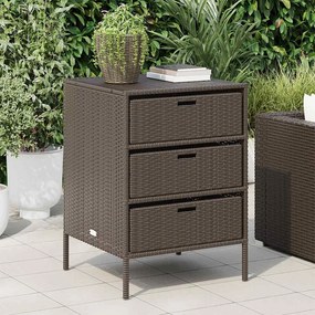 vidaXL barna polyrattan kerti tárolószekrény 55 x 59 x 80 cm