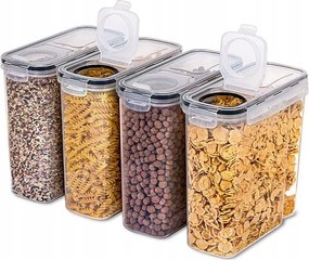 Ételtároló Dobozok Nagy Légmentesen Záródó 4db 4 Liter Címkék És Mérőpoharak Ingyenes