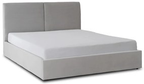 Łóżko 140x200 MARSYLIA Welurowe Kremowe Z Pojemnikiem