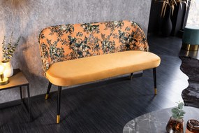 BOUTIQUE design bársony ülőpad - sárga