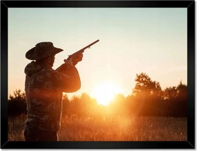 Poszterek keretben 40x30 Sziluett Vadászok fegyverrel