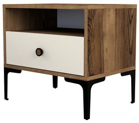 Éjjelis szekrény Lizbon Walnut Cream
