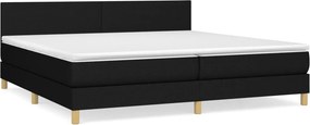 vidaXL fekete szövet rugós ágy matraccal 200 x 200 cm