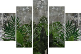 Kép - Betonfal növényekkel (150x105 cm)