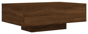 barna tölgyszínű dohányzóasztal LED-lámpákkal 85 x 55 x 31 cm