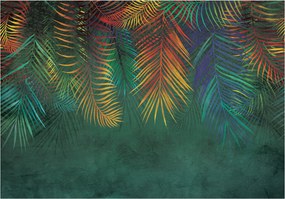 Fotótapéta Trópusi vinil levelek 254x184 Paradicsom lakberendezés +ragasztó