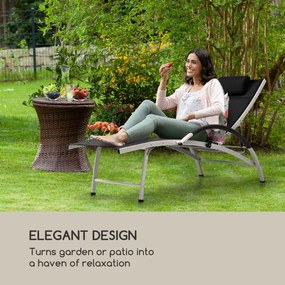 Blumfeldt Sun Valley, kerti fekvőszék, összecsukható, fekete