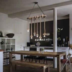 Ideal Lux - Csillár zsinóron CANAPA 6xE27/15W/230V barna