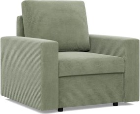 Zeus fotel, egyenes kartámasz, kordbársony, bonell töltet, zöld