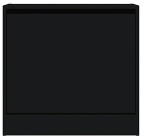 fekete szerelt fa cipőszekrény 60 x 21 x 57 cm