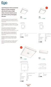 Redo 01-704 - Fürdőszobai mennyezeti lámpa EGO 1xE27/52W/230V 18x18 cm IP44