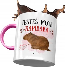Rózsaszín Kapibara Bögre Születésnapra Névnapra Ajándék Nyomtatott Fotóval