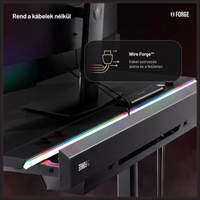 Fekete elektromos gamer asztal Diablo X-Forge 1200
