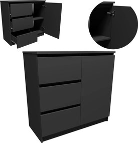 Komód K8JER1D3S grafit szürke 80cm kis szekrény ruhatároló polc játék