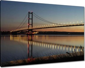 Vászonkép 100x70 Kivilágított híd éjszaka