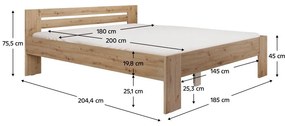 Franciaágy 180x200 cm Boyard (artisan tölgy). 1119509
