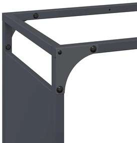 antracitszürke hidegen hengerelt acél tűzifatároló 60x28x90 cm