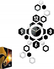 Modern stílusú falióra Akril Hexagon Kerek Kvarc