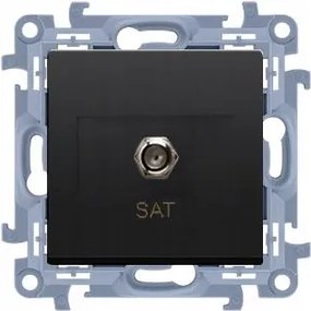 Kontakt Simon 10 F típusú antenna aljzat, szimpla, fekete matt CASF1.01/49