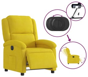 sárga bársony dönthető elektromos fotel