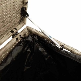 Bézs Színű Polyrattan Kerti Tárolóláda 110 X 50 X 58 Cm