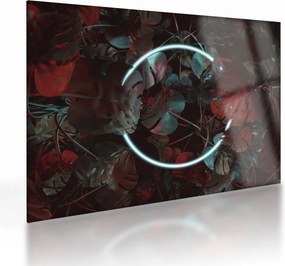 Kép - Neon kör a pálmafák között (üvegen) (70x50 cm)