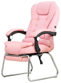 Luxus BigHome Masszázsfotel lábtartóval, Rózsaszín - Mindennapi kényelem!