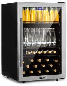 Klarstein Beersafe 5XL, hűtőszekrény, 147 liter, 3 polc, panoráma üvegajtó, rozsdamentes acél