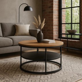 Dohányzóasztal Tölgy/Fekete Színben. BEST