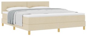 Box Spring Ágy Matraccal Krém 180x200 cm Szövet