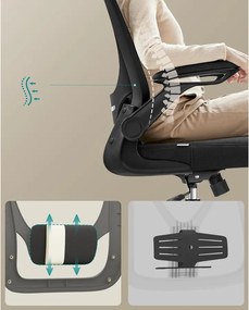 Ergonomikus irodai szék, forgószék hálós háttámlával, fekete színben