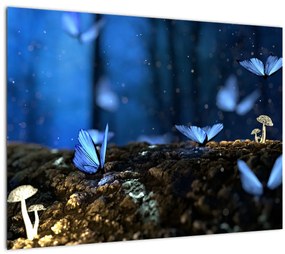 Kék pillangók képe (üvegen) (70x50 cm)