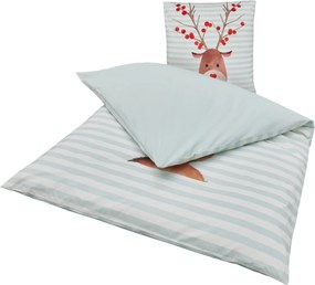 Gyermek ágynemű Renforcé pamutból FYNN FROST világoskék Ágyneműhuzat mérete: 80 x 80 cm | 135 x 200 cm