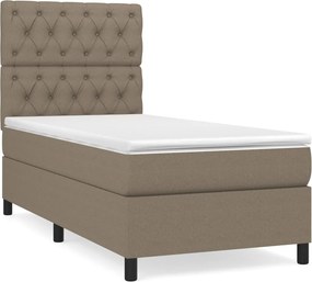 vidaXL tópszínű szövet rugós ágy matraccal 80 x 200 cm