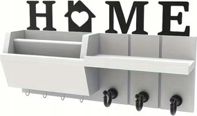 Fa Kulcstartó Akasztókkal Fürdőszoba Rendszerező Dekoratív Dikom