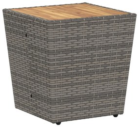 3 db-os Kerti Bistro Készlet Párnákkal Szürke Poli Rattan