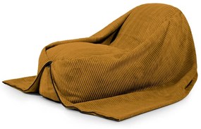 Mustársárga kordbársony gyerek babzsákfotel Cocoon 120 – SLOWDOWN