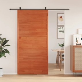 viaszbarna tömör fenyőfa istálló stílusú ajtó 100x208 cm