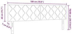 Fejtámla Gyémánt Blokk Design Sötétszürke 180 cm Bársony
