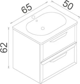 Nuvola mosdószekrény, 65 cm – TR785PNC1157