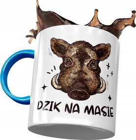 Bögre Kék Vicces Vaddisznó Tömeg Ajándék Nyomtatott Fotóval