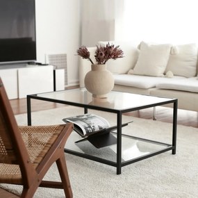 Astra Black dohányzóasztal sötét üveggel