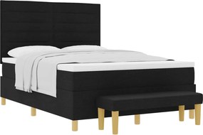 vidaXL Boxrugós ágy matracmal fejtámlával Fekete 140 x 190 cm szövet