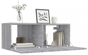 szürke sonoma színű szerelt fa TV-szekrény 80x30x30 cm