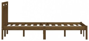 mézbarna tömör fenyőfa ágykeret 200 x 200 cm