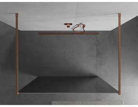 Mexen Kioto, Walk-In zuhany paraván 100 x 200 cm, 8 mm tükörmintás üveg, réz matt profil, 800-100-002-65-50