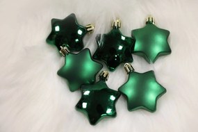 Zöld karácsonyfadísz csillagok 6db 5cm
