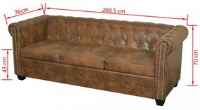 barna 2 személyes és 3 személyes Chesterfield ülőgarnitúra