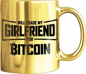 Bögre Arany Kriptovaluta Őrület Bitcoin Print Bögre Nyomtatás