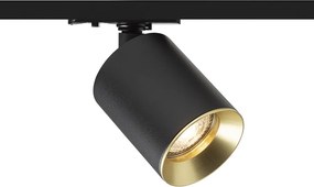 RENDL DARIO egyáramkörös sínre fekete szálcsiszolt sárgaréz 230V LED GU10 9W